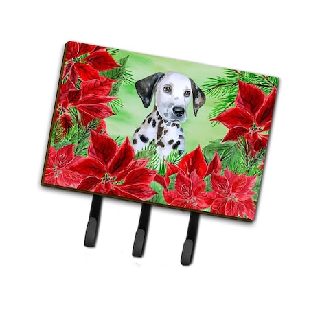 Jensendistributionservices Dalmatian Puppy Poinsettas Leash or Key Holder MI1706797